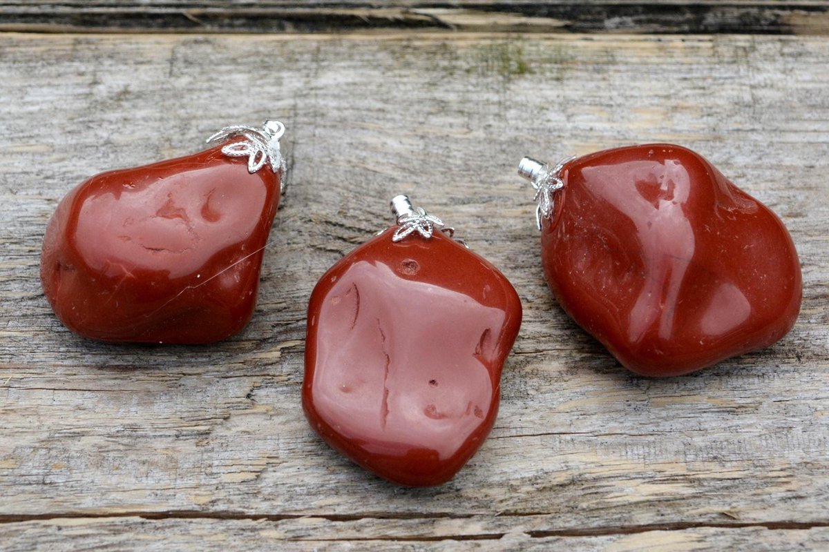 Edelsteen Rode Jaspis hanger XL